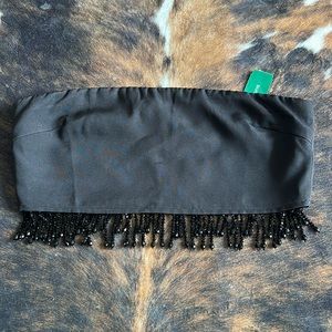 Black Strapless Crop Top